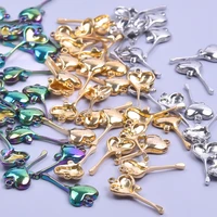 creative flow beads heart stainless steel charm pendants fit diy jewelry makings necklace goldsilver color accessories 5pcslot