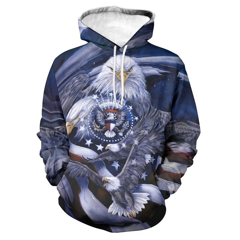 

Eagle Hawk Hoodies Men's Cool America Style Clothing 3D Print Autumn Fashion Streetwear Hoodie Winter Long Sleeve Men Sweatshirt