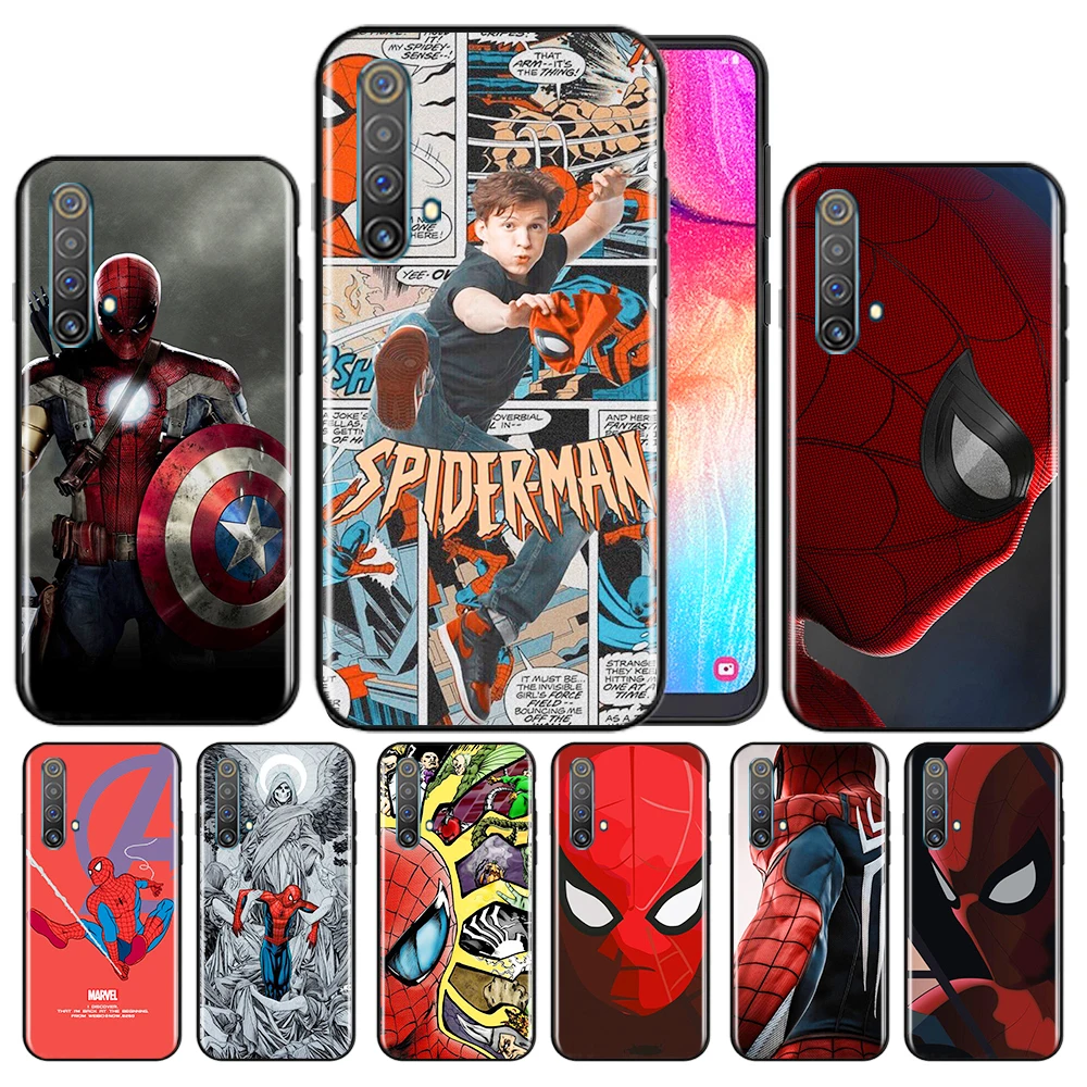 

Avengers Spiderman Phone Case For OPPO Reno 7 6 5 4 3 SE Z F Pro Plus 4G 5G Black Silicone TPU Cover