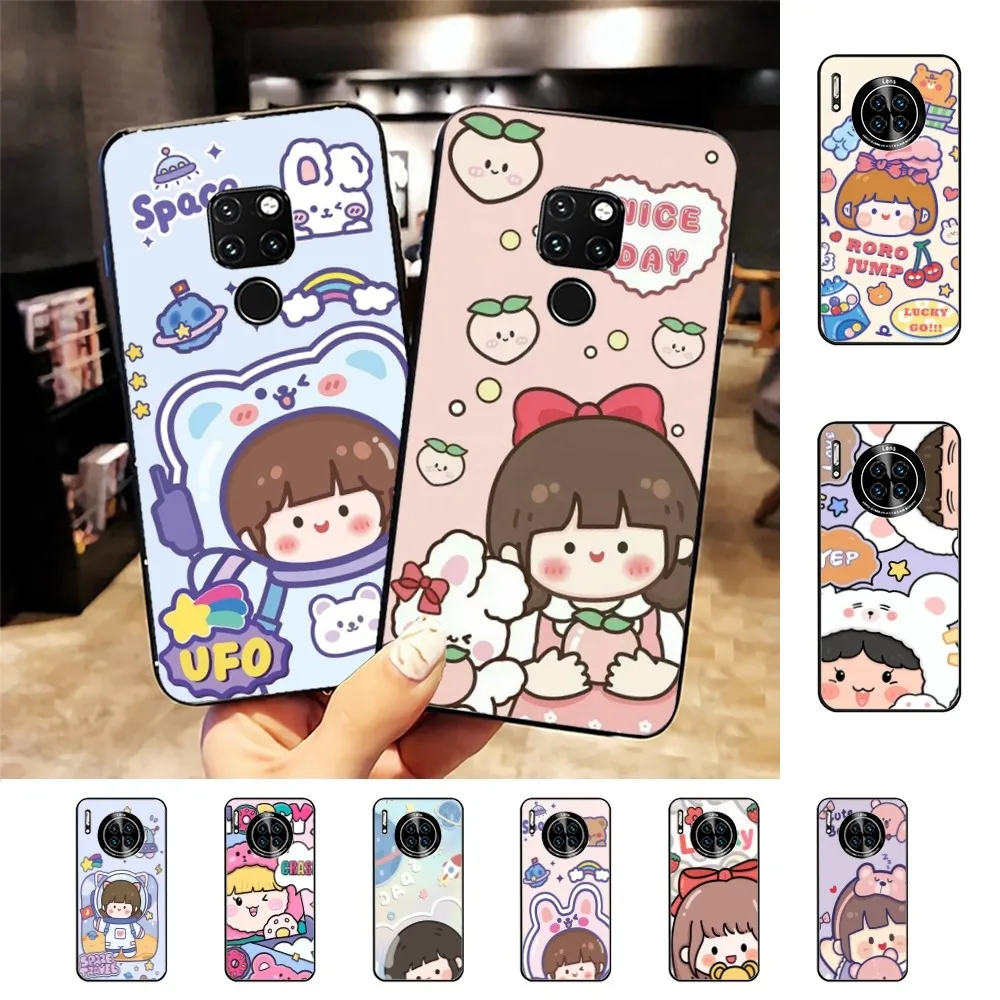 

Lucky girl cute cartoon Phone Case For Huawei Mate 10 20 30 40 50 lite pro Nova 3 3i 5 6 SE 7 pro 7SE