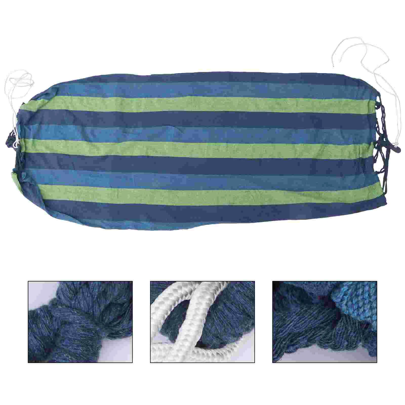 

Rainbow Canvas Hammock Outdoor Garden Swing Hammock Striped Canvas Swing Hammock (Blue)