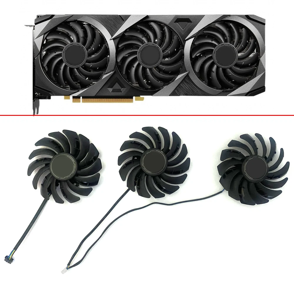 

3PCS 85MM 4PIN 0.4A PLD09210B12HH PLD09210S12HH RTX3080 Ti GPU FAN For MSI GeForce RTX 3080 Ti VENTUS 3X 12G OC Cooling Fans