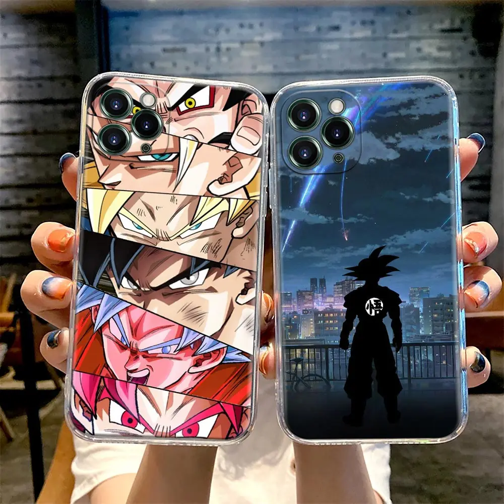 

DragonBall Phone Case For iPhone 11 12 13 Pro Max XR XS X 8 7 SE 2020 6 Plus Son Goku Anime Cute Shockproof Clear Soft TPU Cover