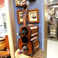 european and american style violin wooden wine rack storage pure handmade wooden wine bottle locker home bar rack vintage shelf