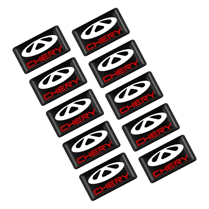 

10 шт. 3D эпоксидные наклейки с логотипом автомобиля, украшение интерьера для Chery Tiggo 7 Pro 8 4 3 2 T11 5X Amulet Fora QQ IQ Fulwin Arrizo 5