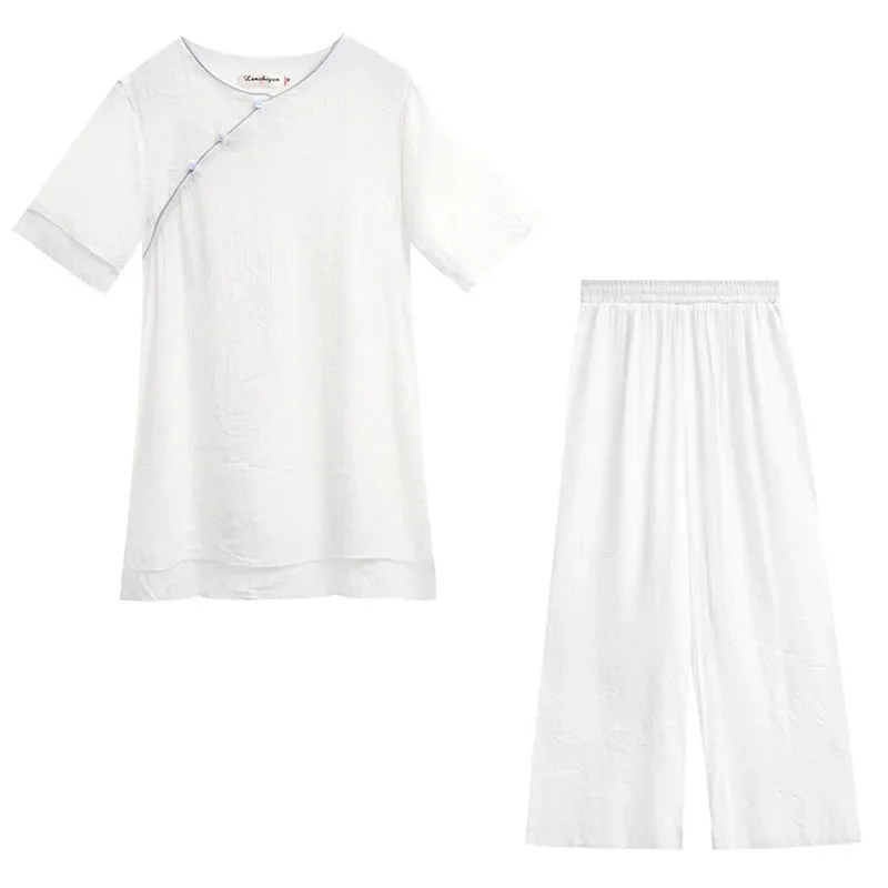 2021 весна-лето новый стиль одежда для йоги в китайском стиле дзен женский костюм