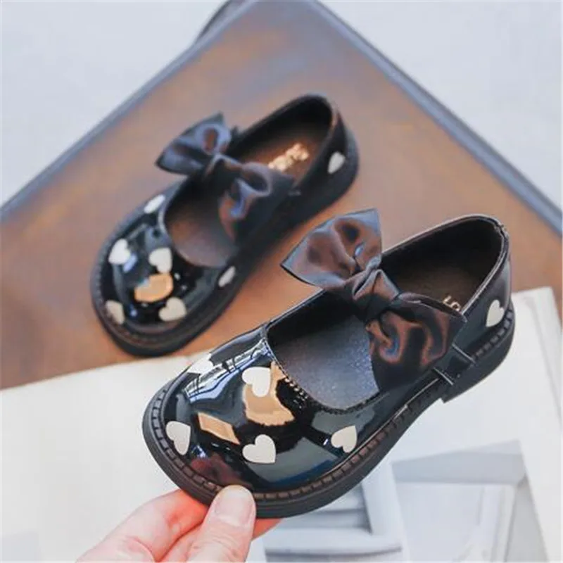 

Girls Leather Shoes 2022 Bow Princess Kindergarten Baby Performance Single Shoes