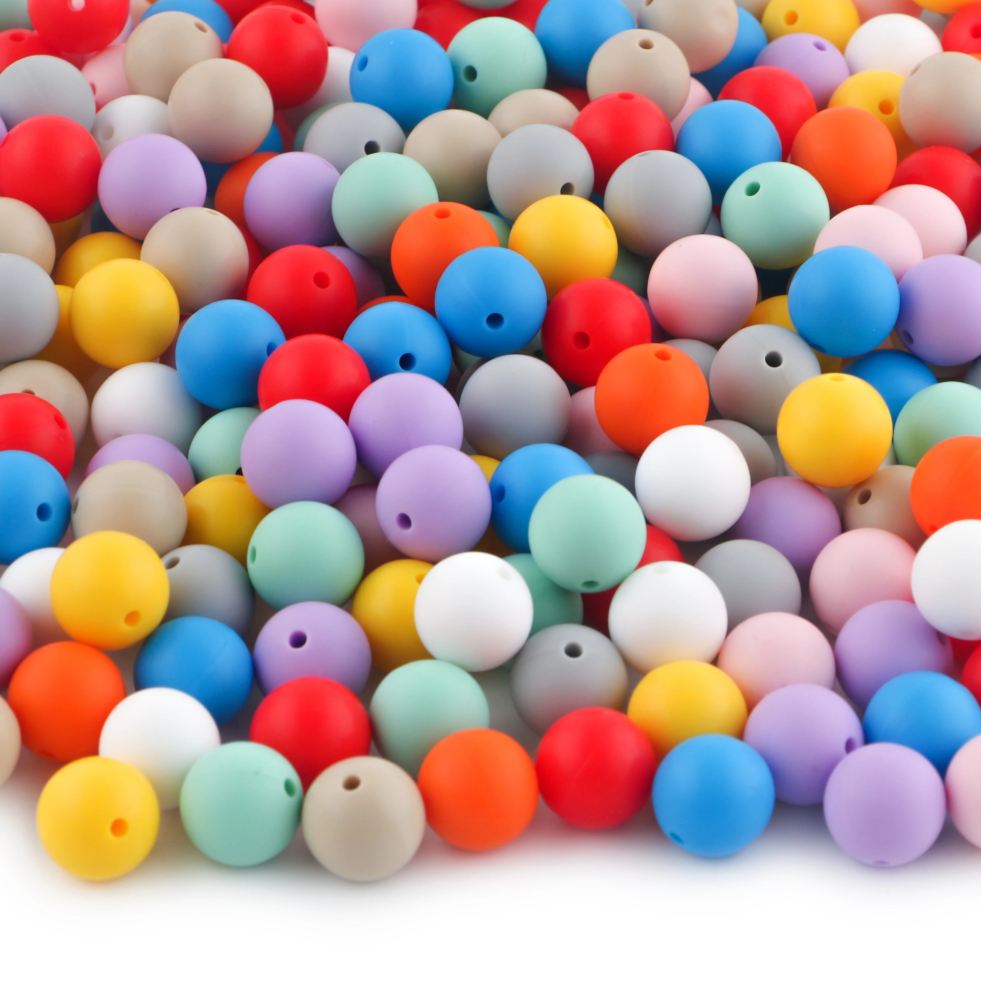 9mm 12mm 15mm Silicone Round Beads Loose Spacer Beads For Jewelry Making DIY Necklaces Bracelets Pacifier Chain Accessories