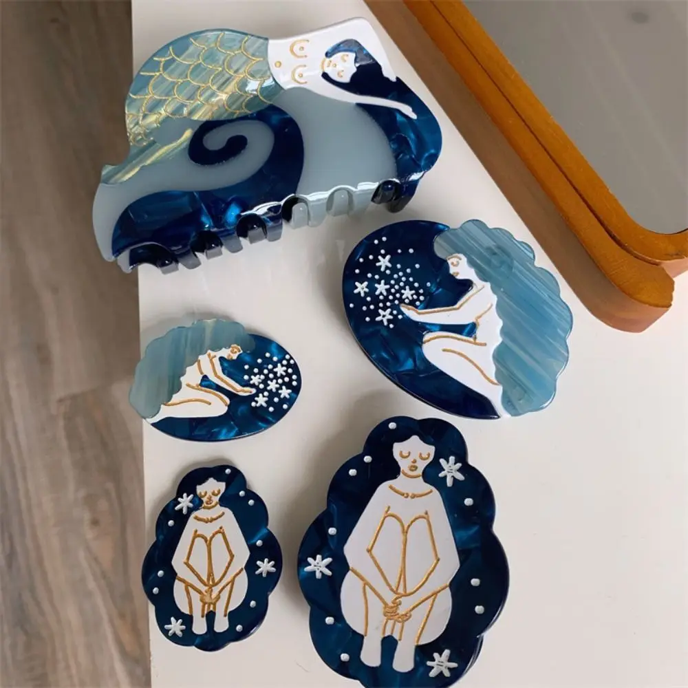 

Mermaid Cloud Crystal Side Clip Star Snake Acetate Hair Claw Ins Hair Clip Mushroom Zircon Hairpins Women Barrettes