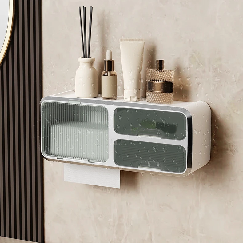 

Seasoning Food Box Shelf Paper Towel Holder Storage Rack Spice Hang Rack Decorative Waterproof Bathroom Shelf Kitchen Organizer