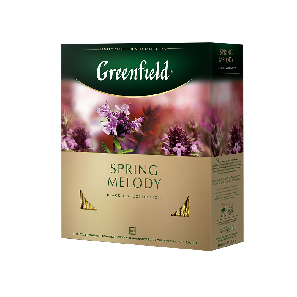 Чай Greenfield Spring Melody в пакетиках черный с ароматом фруктов и душистых трав 1 5*100 |