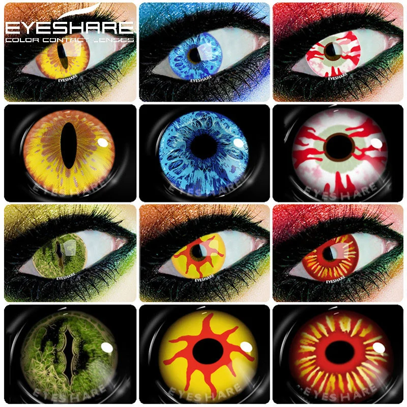 

Цветные контактные линзы EYESHARE для глаз, 2 шт., косметические контактные линзы для косплея, искусственные контактные линзы для Хэллоуина