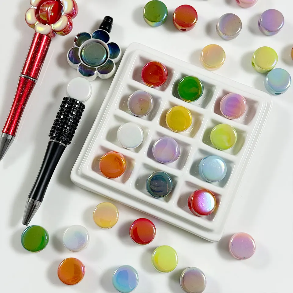 Круглые бусины 16 мм в виде тарелки с молочным планшетом Цветочные для