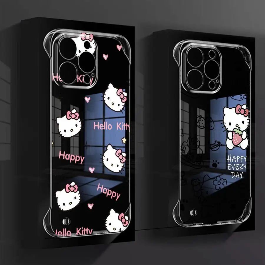 H-Hello K-Kitty Phone Case for iPhone 16 Pro 13 Max 14 15 11 12 Transparent Clear Hard Back Cover