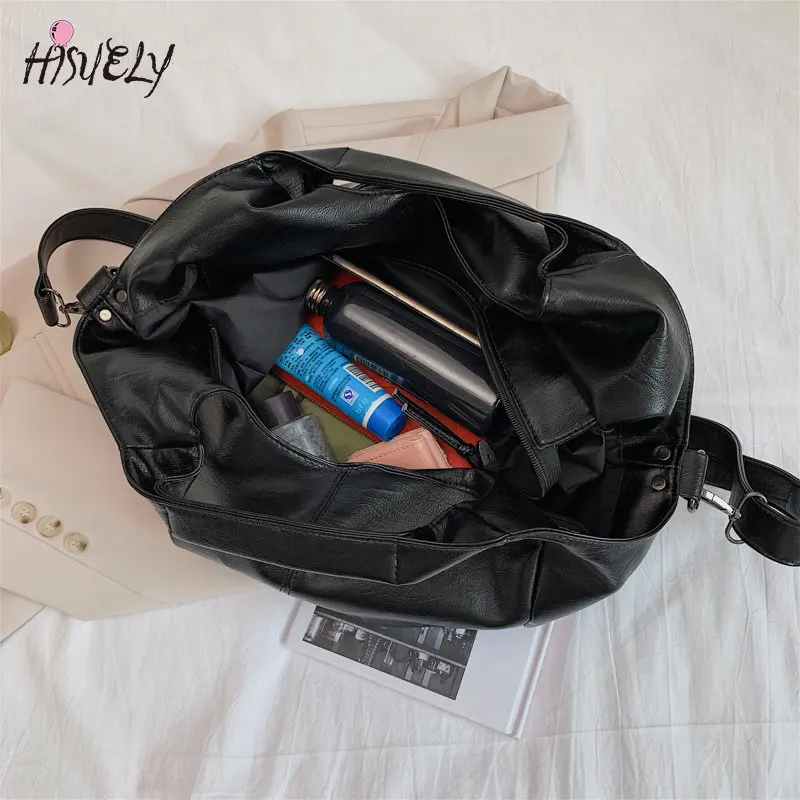 Quality Black Big Tote Bags for Women Large Capacity Hobo Handbags Luxury Soft Leather Shoulder Bag Female Shopper Messenger Bag