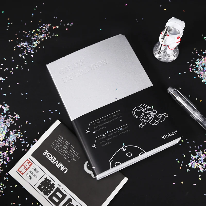 Galaxy Explore Creative Silver Color Fashion B6 Planner Box Set 192P Blank+Dotted+Grid Paper+DIY Plan Pages