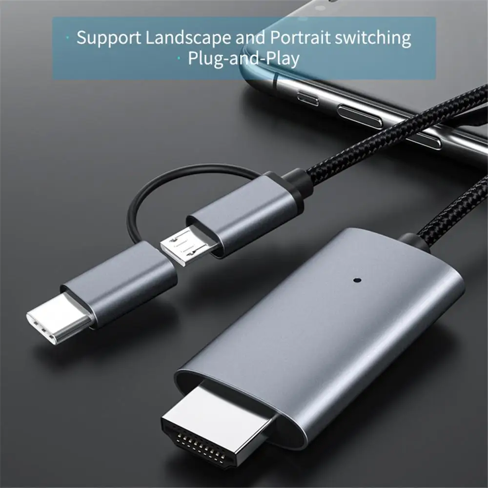 

Hd 1080p Type To Hdmi-compatible Adapter Cable Android Device To Tv Projector Display For Android Phone Tablet To Tv