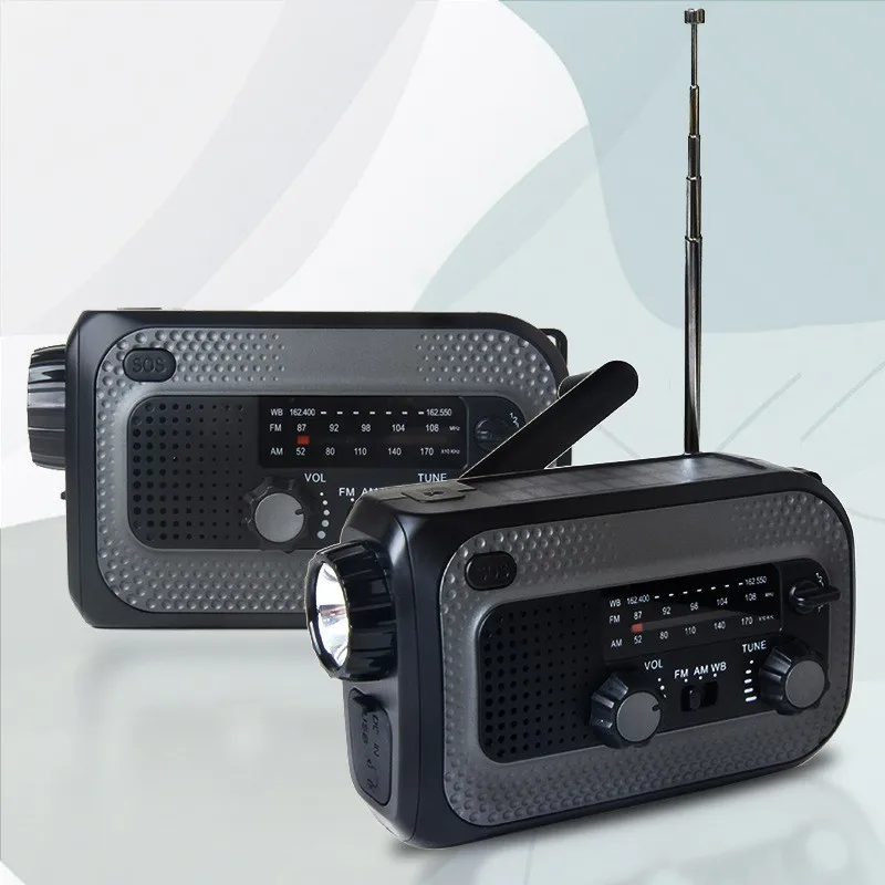 

Многофункциональное ручное управление AM/FM/WB солнечное радио, фонарик для наружного освещения, внешний аккумулятор для экстренных ситуаций