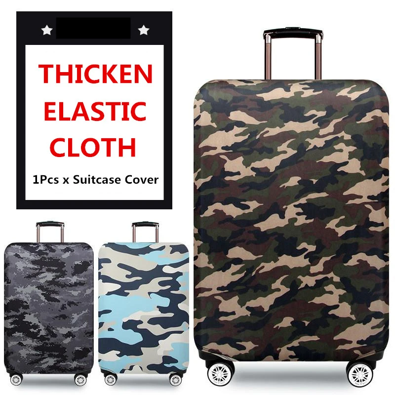 

27-29inch Lettering Camouflage Print Fashion Unisex Luggage Protective Cover Suitcase Trolley Case Waterproof Elastic Dust Stuff