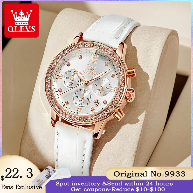 OLEVS 9933 Элитный бренд элегантные женские часы многофункциональные