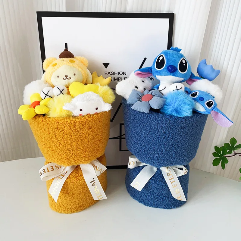 

Аниме Sanrio дневной цветок букет Мультяшные куклы милые девушки день Святого Валентина креативные рождественские подарки для детей
