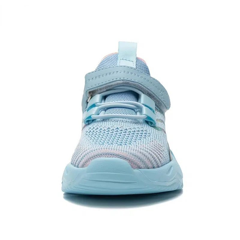 Kids LED Light Running Shoes With Hoop & Loop Casual Breathable Shock-absorption Sneaker For Children Boys Girls