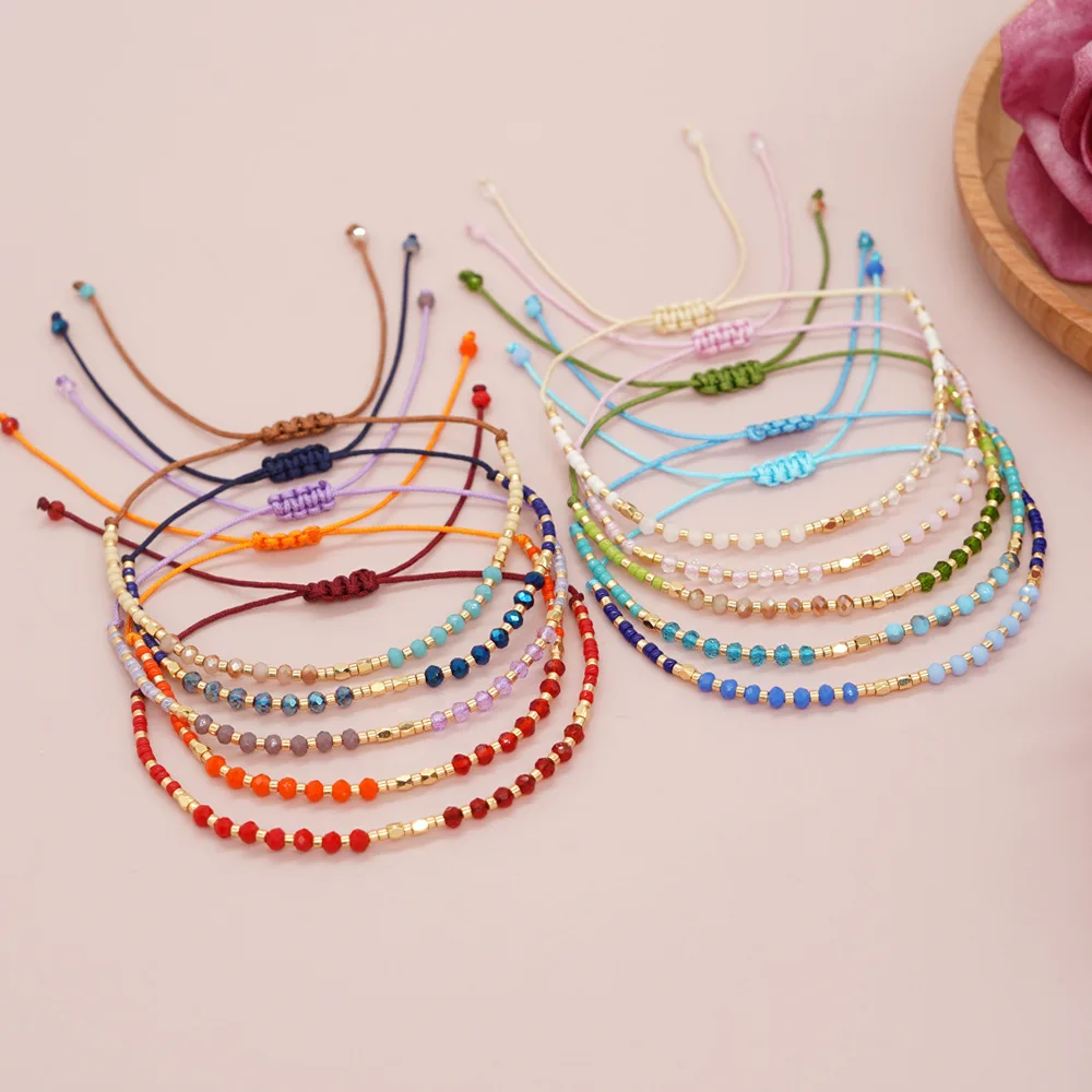 Go2boho Бохо браслеты из бисера Крошечные стеклянные бусины цепочка ручной работы