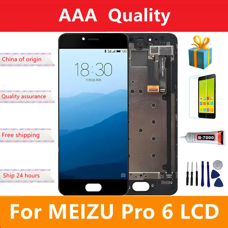 

100% Test 5.2'' Original Amoled For Meizu Pro 6 LCD Display Screen+ Touch Panel Digitizer Frame For Pro6 M570M M570C M570Q LCD