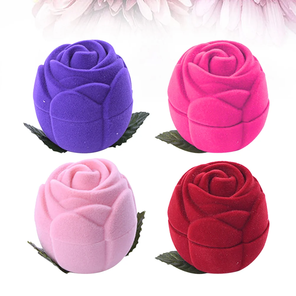 

Box Jewelry Case Trinket Ring Organizer Storage Rose Gift Wedding Retro Holder Display Day Valentine Vintage Flower Sewing Pin