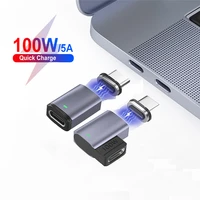 usb c to type c magnetic adapter pd 100w 5a fast charging usb type c usb c data charger magnet converter cable for phone tablet