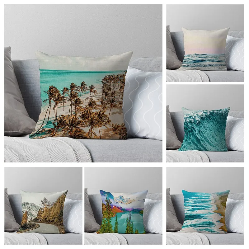 

Decorative home throw pillows case for sofa cushion cover nordic 40x60cm 30*50cm 40*60 30x50 living room summer dark blue block