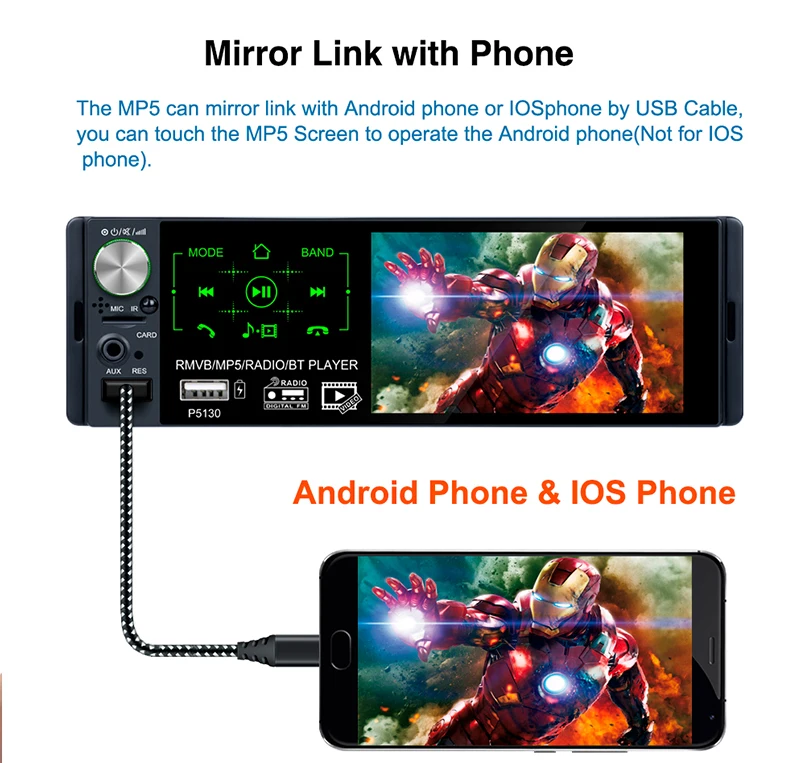 Автомагнитола 1 Din Авторадио RDS AUX TF DC 12 В мультимедийный mp5-плеер Bluetooth двойной USB