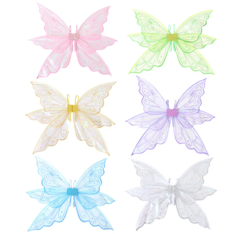 3D Butterfly Princess Fairy Wing Butterfly Elf Wings Kids Dress Up Baby Shower Girls Butterfly Birthday Decoration Photo Props