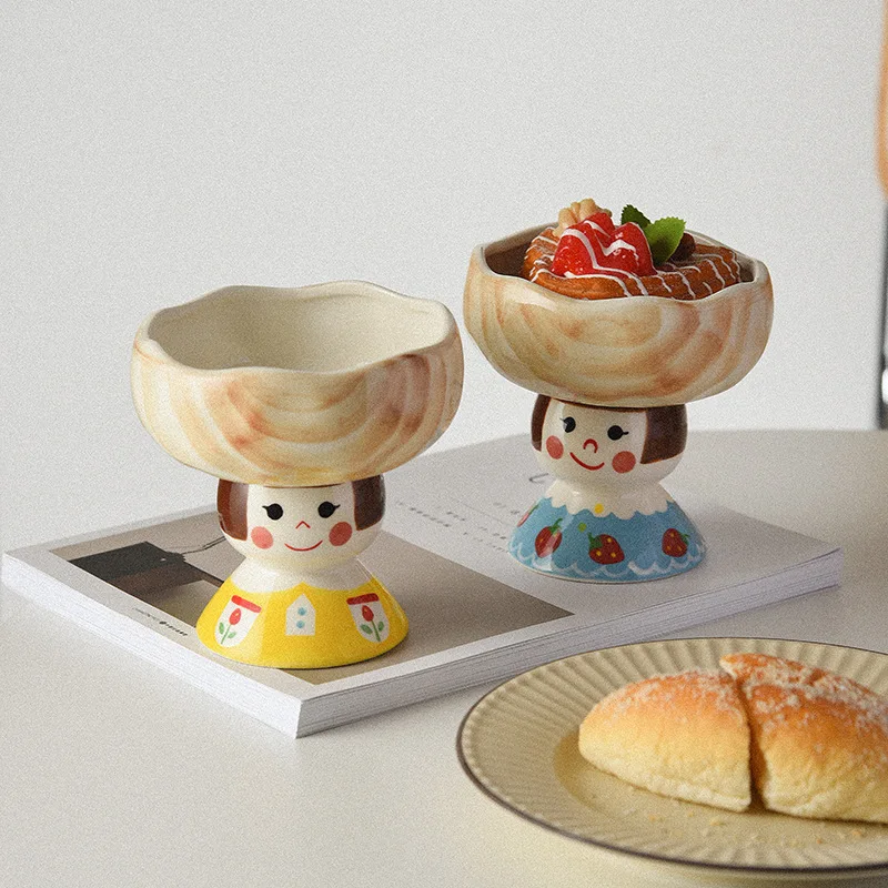 

Creative Ceramic Mug Bowl Household Decoration Grocery Doll Candy Dish Lovely Jewelry Box Storage Tray Dessert Bowl Decorations