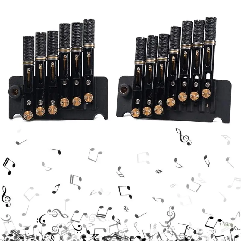 

6/7 Strings Headless Guitar Bridge Tremolo System Set with Screw Tailpiece Black