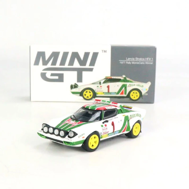 

MINI GT 1:64 Lancia Stratos HF 1977 Rally MonteCarlo Winner #1 MGT00422-CH LHD Oct Alloy car model Toy racing car