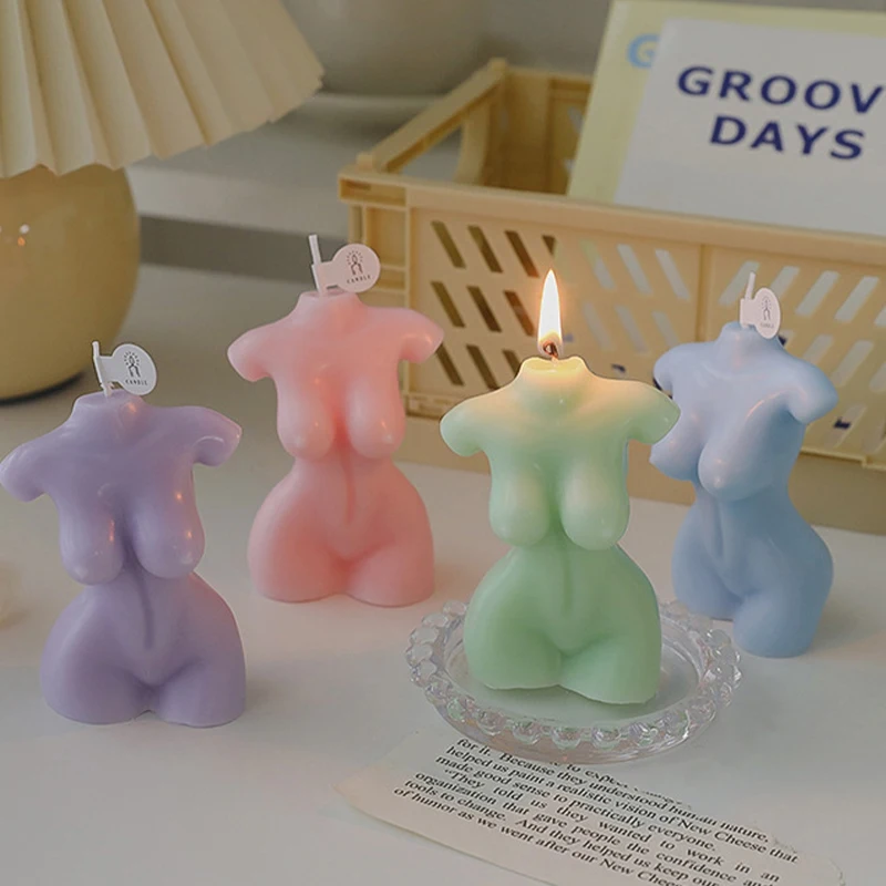 

Shooting Props Aromatherapy Female Body Candle Woman Torso Candle Body Shape 3D Naked Candle Wax Statue Bulk Art Home Decor