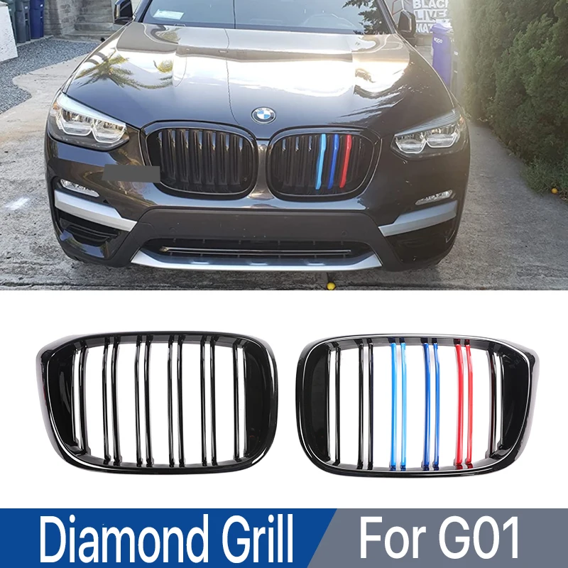 

M Performance M Style Grill Front Bumper Kidney Lower Insert Grille Cover For BMW X3 X4 G01 G02 G08 2019 2020 2021 2022
