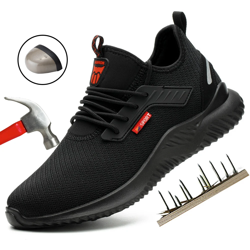 

Men's Anti-smashing Anti-piercing Steel Toe Cap Labor Insurance Shoes Wear-resistant Breathable Safety Shoes Light Work Boots