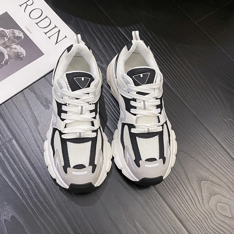 Mr Co Net Surface Breathable Torre Shoes Female New Thick Forest Gump Shoes 2023 Small Joker Sneakers High Beauty Sports Casual