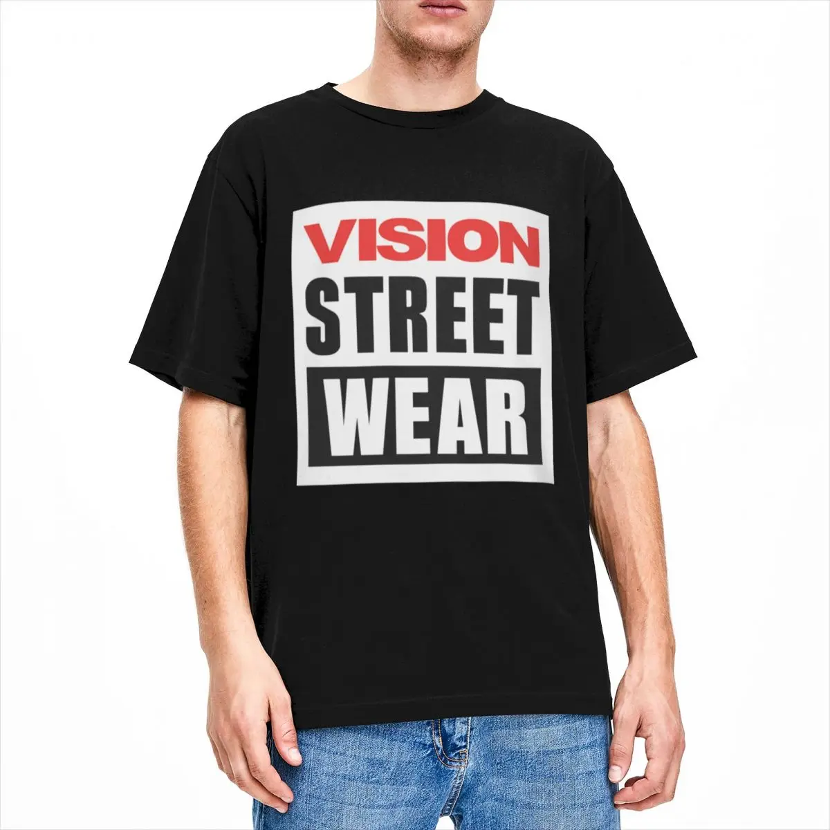 

VISION STREET WEAR Men Women T Shirts Sport Logo Merch Casual Tees Short Sleeve OCollar T-Shirts 100% Cotton Christmas Gift Tops