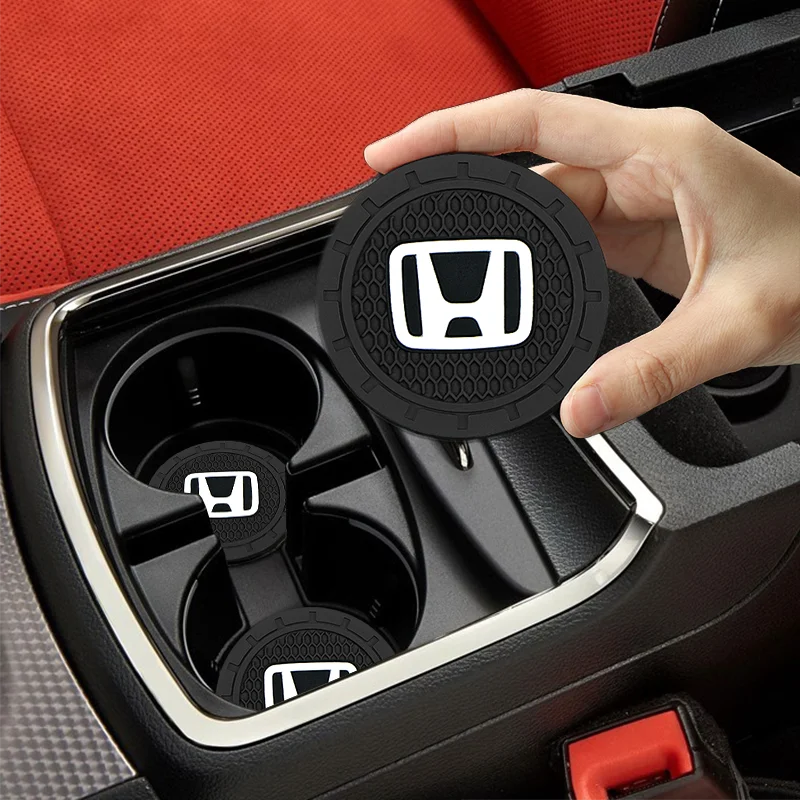 

1/2pcs Car Cup Mat Vehicle Coaster Rubber Water Cup Bottle Holder Non-slip Pad Accessories for Honda Spirior Mugen SWA JDM Typer