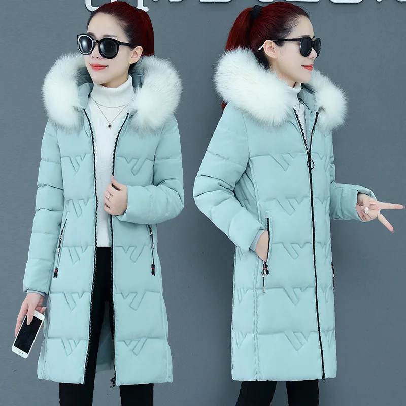 Winter Jacket Women New 2022 Winter Warm Down Jacket female Long Parkas Artificial Fur Collar Big Women Winter Coat