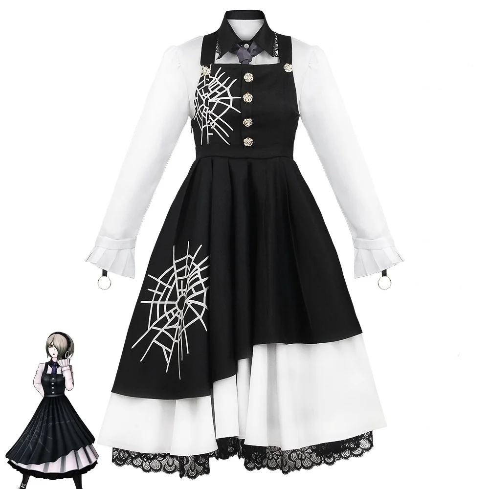 

Anime New Danganronpa V3 Cosplay Tojo Kirumi Costume Deguisement Wigs Uniform Suit Outfit Maid Outfit Clothes Halloween Cosplay