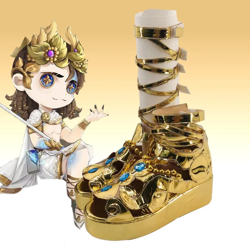 Game Identity V Luchino Diruse обувь с золотой кожей ботинки для косплея комиксы вечеринка на