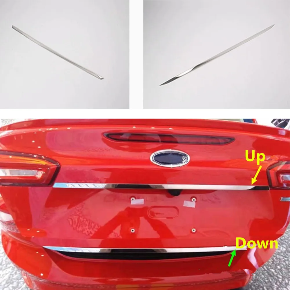 

YAQUICKA Car Rear Trunk Bumper Decoration Strips Trim Styling For Ford Focus 2019-2022 Stainless Steel Stickers