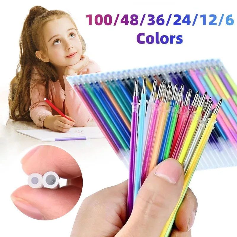 100/48/36/24/12/6 цветов Рисование эскизы 0 6-1 мм Фотоэлементы блестящая цветная ручка