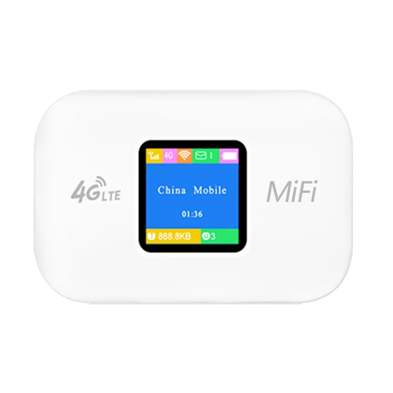 

4G Mifi роутер, Карманный Wi-Fi роутер с цветным экраном, 150 Мбит/с, 3000 мАч, 2,4G Wifi роутер со слотом для Sim-карты