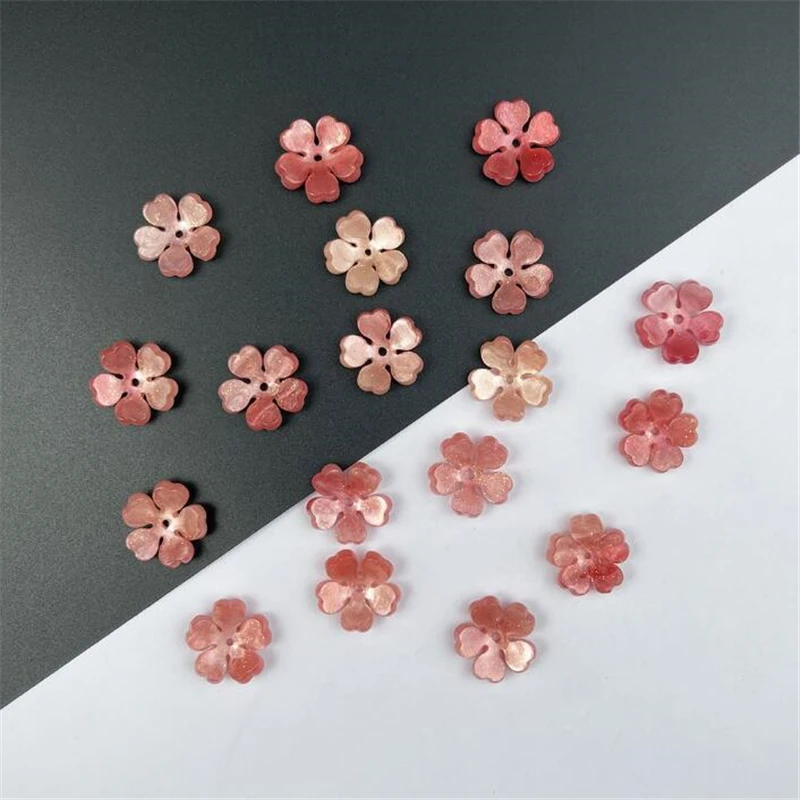 New Creative Acetic Acid 16MM Flower Beads Torus Spacer Beads Charm Connectors Diy Hairpin Jewelry Making Resin Acessories