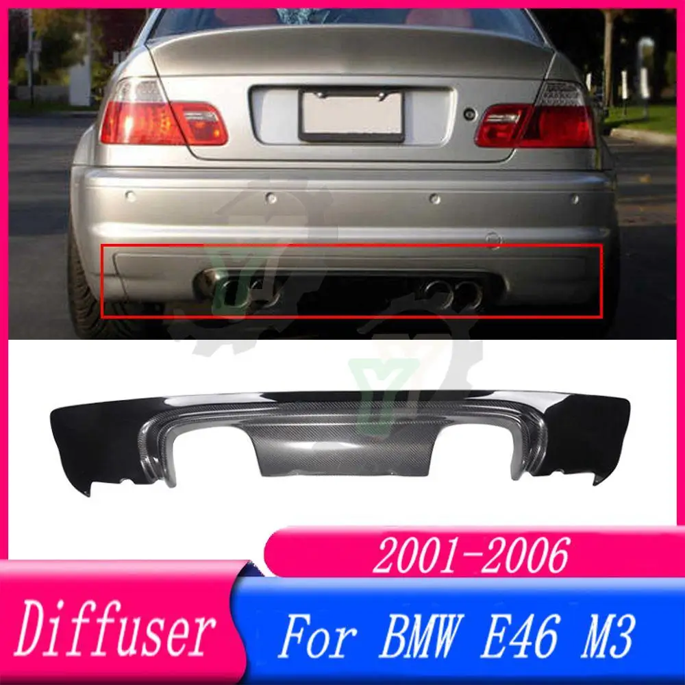 

Carbon Fiber Car Rear Bumper Diffuser Lip Protector Guard For BMW 3 Series E46 M3 Coupe 2-Door 2001 2002 2003 2004 2005 2006